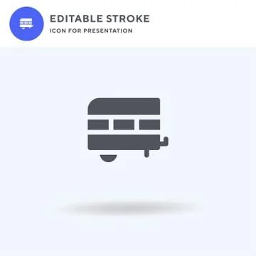 Trailer icon vector, filled flat sign, solid pictogram isolated on white, logo Stock Illustration