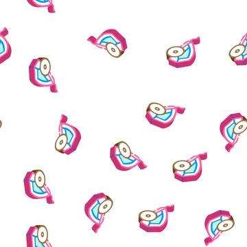 Trailer kid isometric icon seamless pattern Stock Illustration