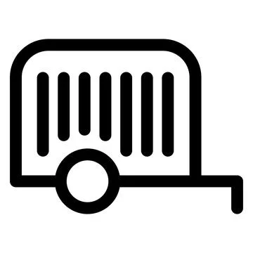 Trailer line icon vector illustration isolated on white background Stock Illustration