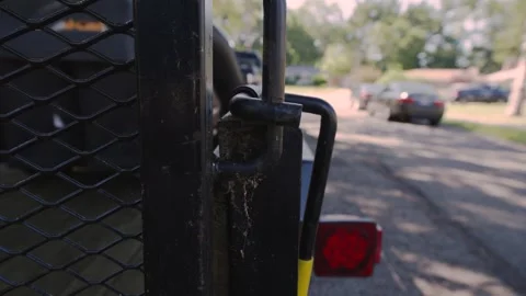 A trailer lock in the locked position from behind. Video stock 277627788