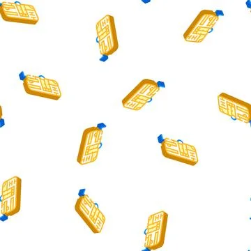 Trailer mobile home construction isometric icon seamless pattern 스톡 일러스트