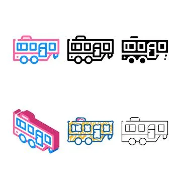 Trailer mobile home forms color icon vector Stock Illustration