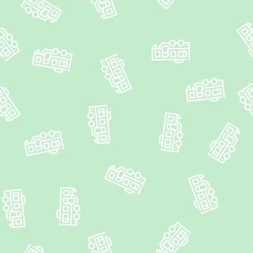 Trailer mobile home line vector seamless pattern 库存插图