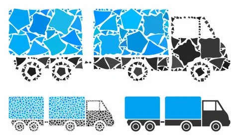 Trailer Mosaic Icon of Rough Elements Illustrazione stock