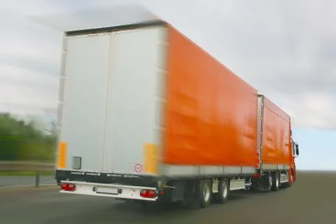Trailer in movement Foto stock