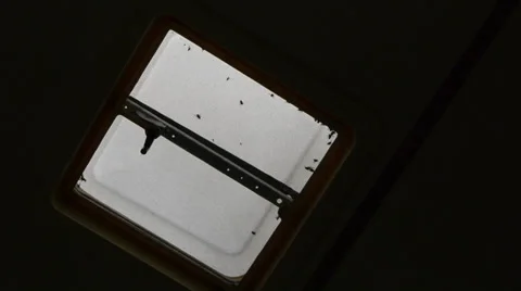 Trailer Park, Creepy fly infested air vent. Stock Footage 27493474