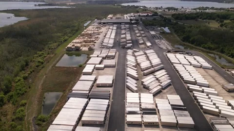 Trailer park. shipping and logistic Stock Footage 248002575