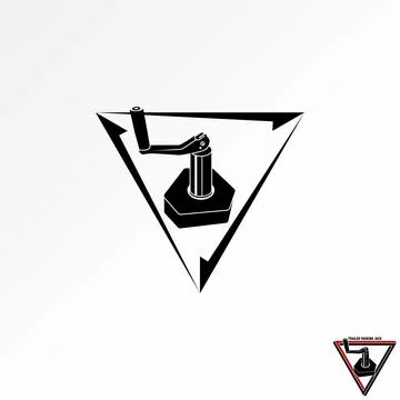 Trailer Parking Jack on triangle arrow automotive stopper to operation loader Stock Illustration