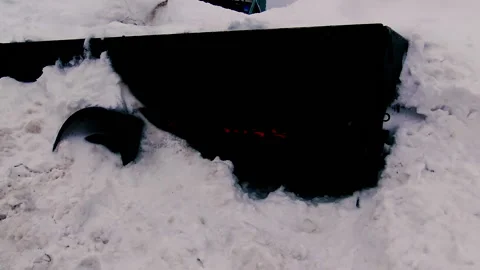 Trailer partially buried in deep snow. 스톡 동영상 151919339