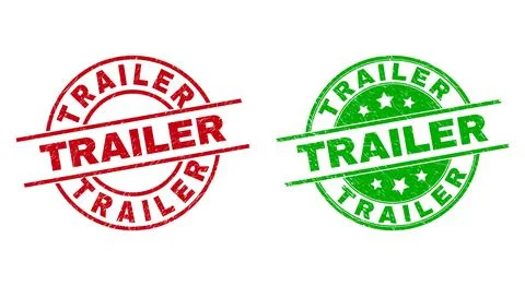 TRAILER Round Watermarks with Corroded Style Stock Illustration