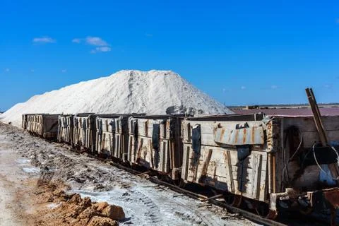 Trailer for salt Stockfoto's
