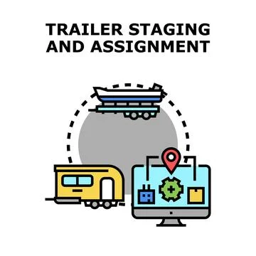 Trailer staging and assignment process illustration Stock Illustration