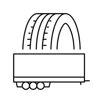 Trailer tires line icon vector illustration Stock Illustration