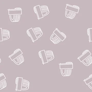 Trailer tires line seamless pattern Stock Illustration