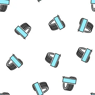 Trailer tires vector seamless pattern Stock Illustration