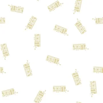 Trailer transport glyph seamless pattern 스톡 일러스트