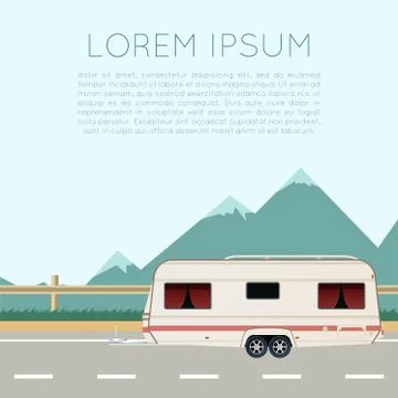 Trailer trip banner Stock Illustration