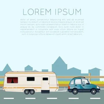 Trailer trip banner Illustrazione stock