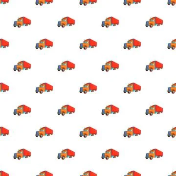 Trailer truck pattern, cartoon style 스톡 일러스트