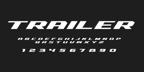 Trailer Typography Vector Font – Bold Industrial Typeface Stock Illustration