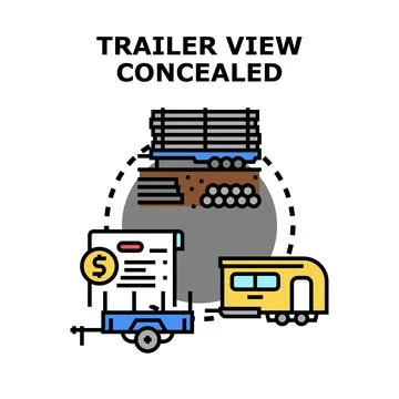Trailer view concealed concept vector illustration Stock Illustration