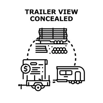 Trailer view concealed concept vector illustration Stock Illustration