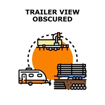 Trailer view obscured showing restricted perspective Stock Illustration