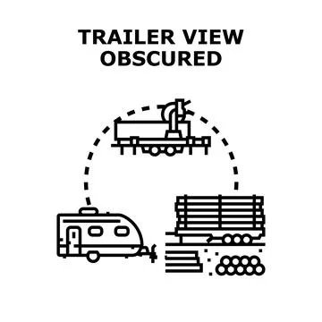 Trailer view obscured showing restricted perspective Stock Illustration