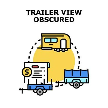 Trailer view obscured vehicle behind concept Stock Illustration