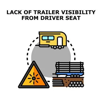 Trailer visibility and blind spot warning concept Stock Illustration