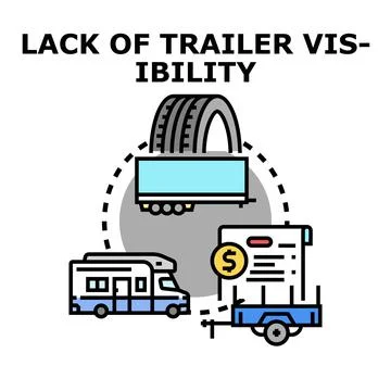 Trailer visibility concern presenting transport safety issue Stock Illustration