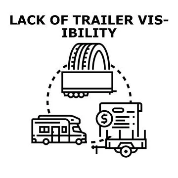 Trailer visibility concern presenting transport safety issue Stock Illustration