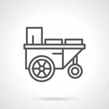 Trailer with water black line vector icon Stock Illustration