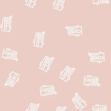 Trailer with water line vector seamless pattern Stock Illustration