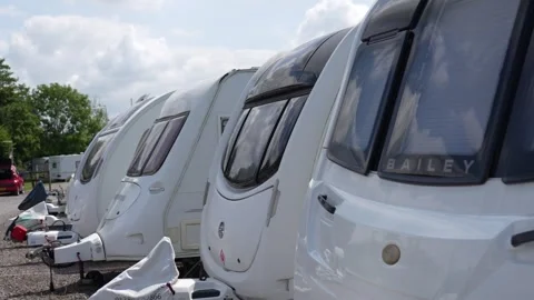 Trailers caravans Stock Footage 279662801