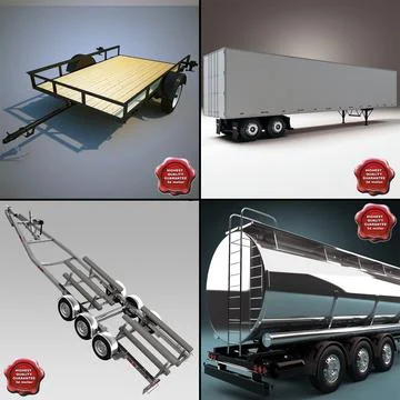 Trailers Collection V2 3D Model