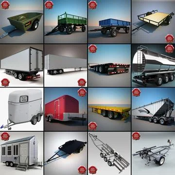 Trailers Collection V5 3D Model