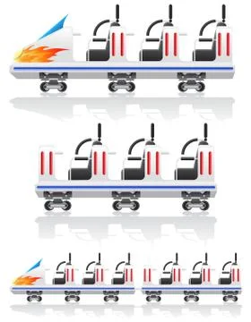 Trailers for roller coasters illustration Stock Illustration