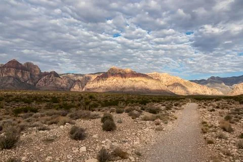 Trailhead of the Grand Circle Loop of Red Rock Canyon National Conservation.. Stock Photos
