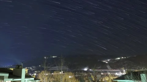Trailing Stars Timelapse over Beaver Creek Stock Footage 42797164