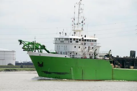 Trailing suction hopper dredger 库存照片