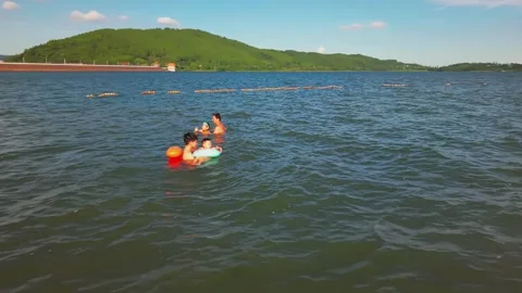 Trailing swim views Stock Footage 347500099