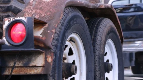 Trailor Driving off Stock Footage 89776523