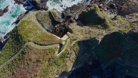 Trails Of Punta de Fuciño do Porco In O Vicedo Stock Footage 325893323