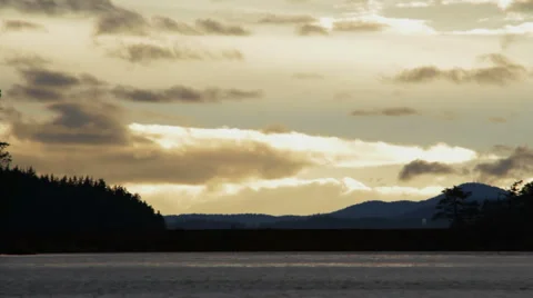 Train 01 - Silhouette against evening sky Stock Footage 1060872