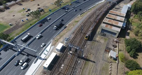Train 1,Traffic Brisbane Stock Footage 96480006