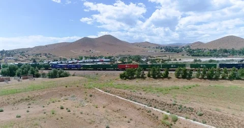 Train 4K Drone Video in Acton California Stock Footage 110308524