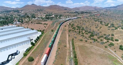 Train 4K Drone Video in Acton California Stock Footage 110308874