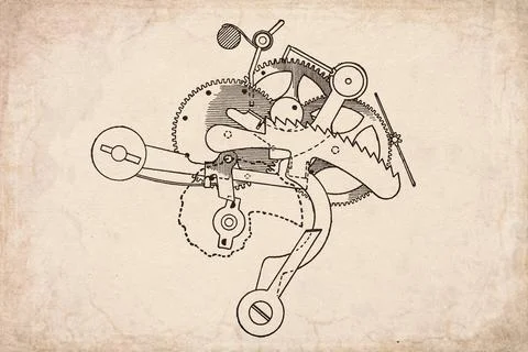 Train About to Strike Half Hour Technical Diagram 1905 Illustrazione stock
