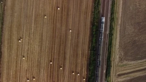 Train from above, 60fps HD Stock Footage 169605439
